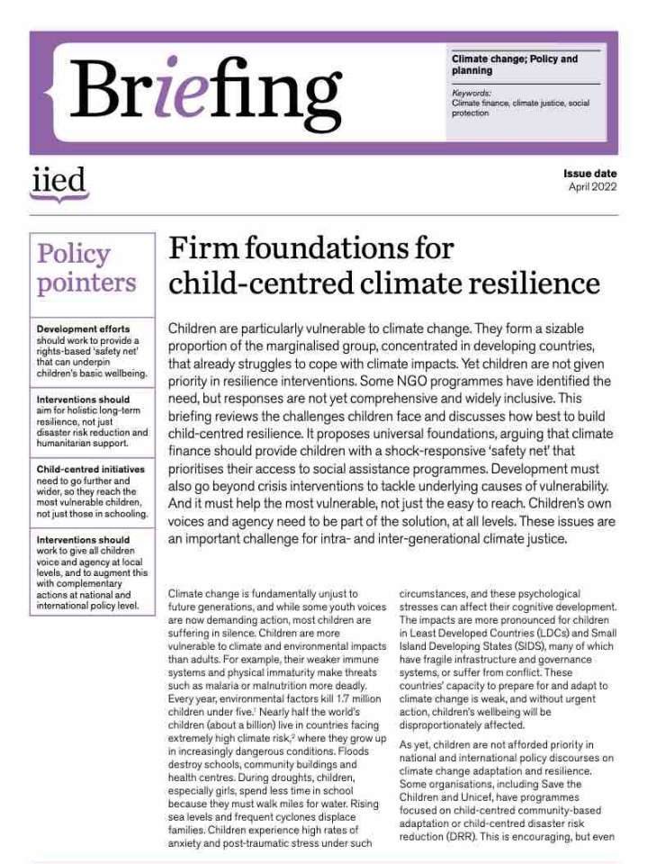 Cover of the IIED briefing