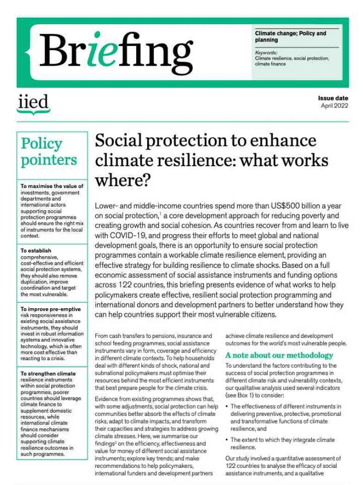Cover of the IIED briefieng