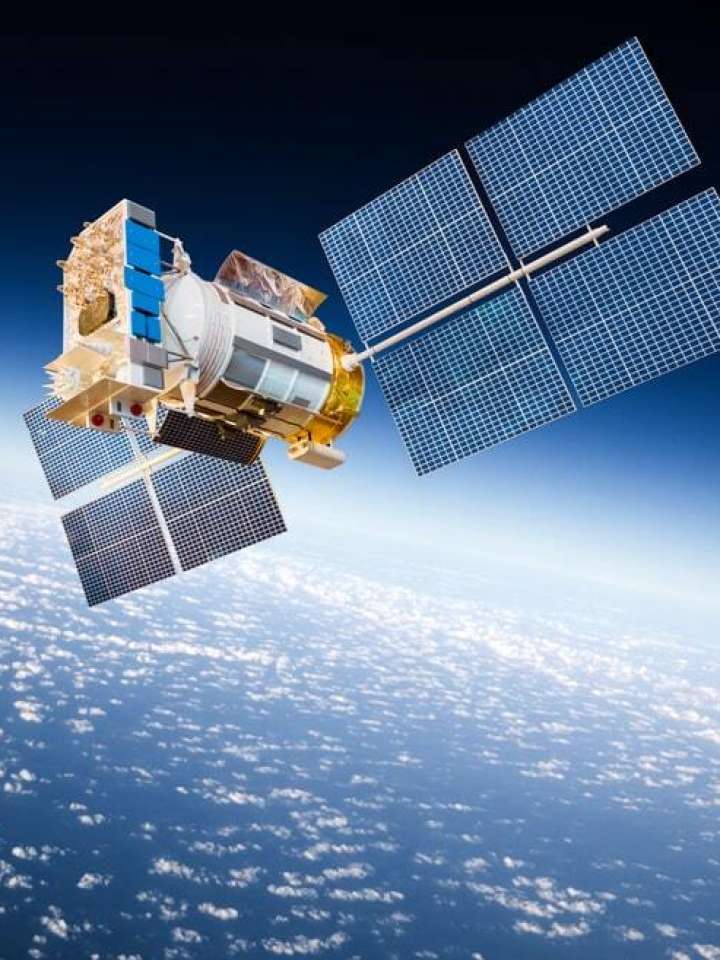 GPS satellite in the Earth's orbit