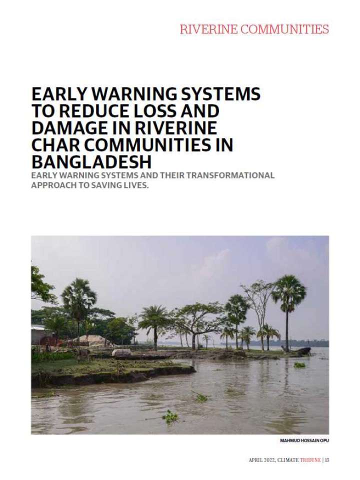 Early warning systems to reduce loss and damage in riverine char communities in Bangladesh