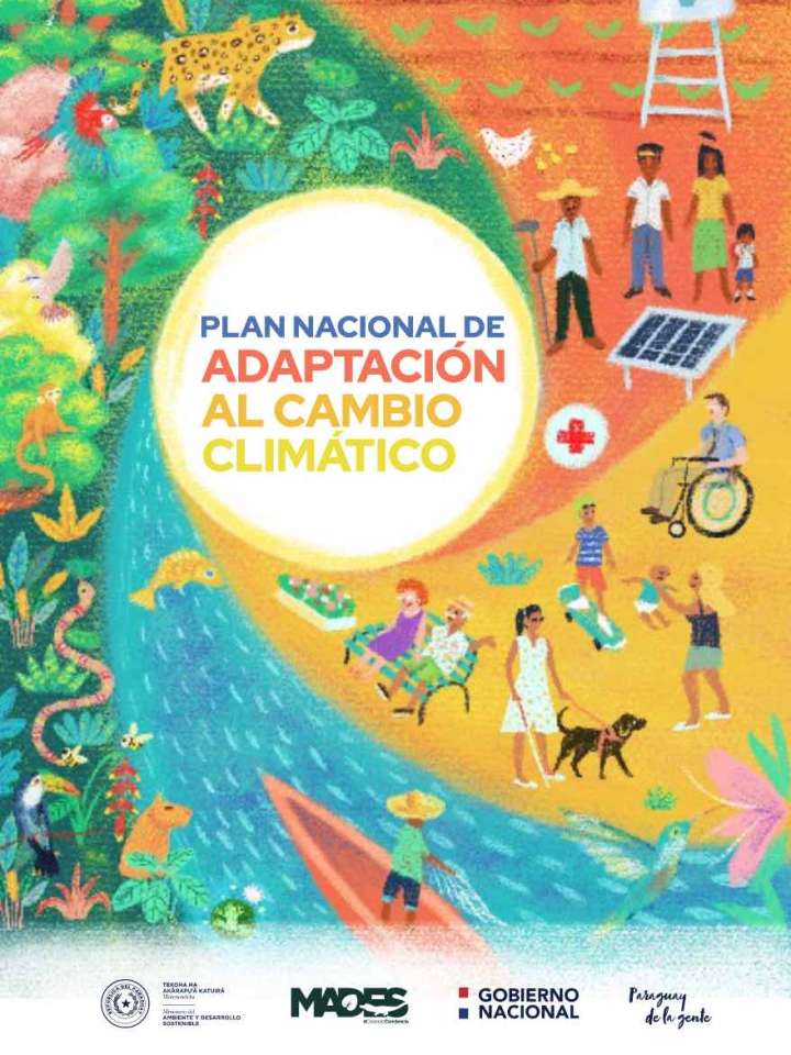 Cover of Paraguay's NAP: drawing of animals and people along a river