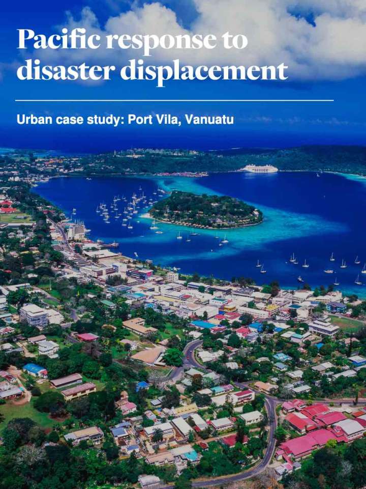 Cover of the publication: aerial view of Port Vila, Vanuatu