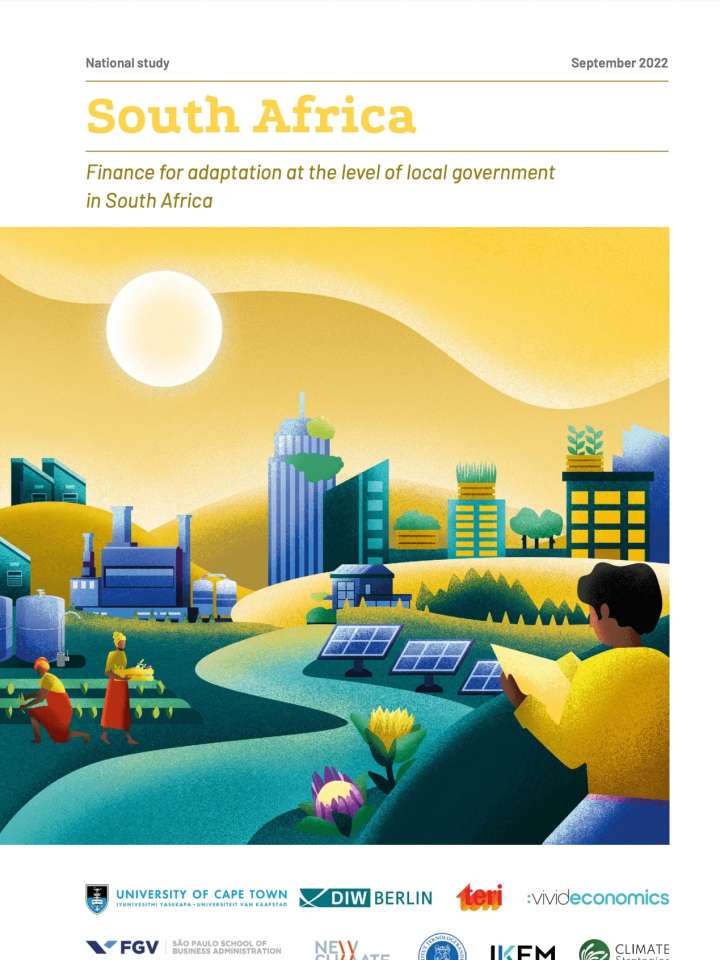 This image shows the cover of "Finance for adaptation at the level of local government in South Africa: New report with inputs from Kulima".