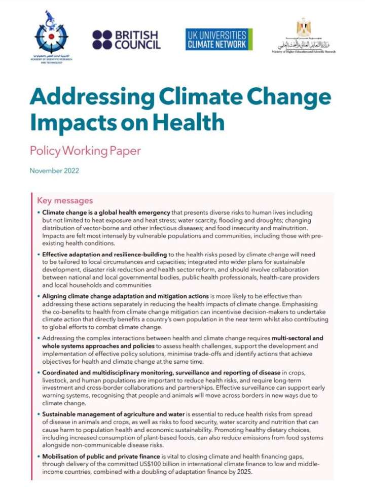 Addressing climate change impacts on health