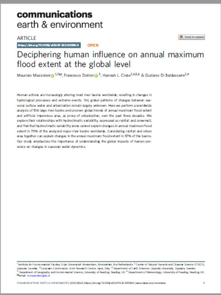 Cover_Pub_Deciphering human influence on annual maximum flood extent at the global level