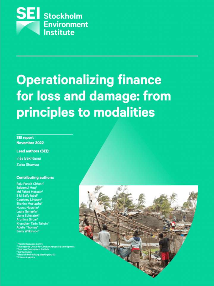 Operationalizing finance for loss and damage: from principles to modalities