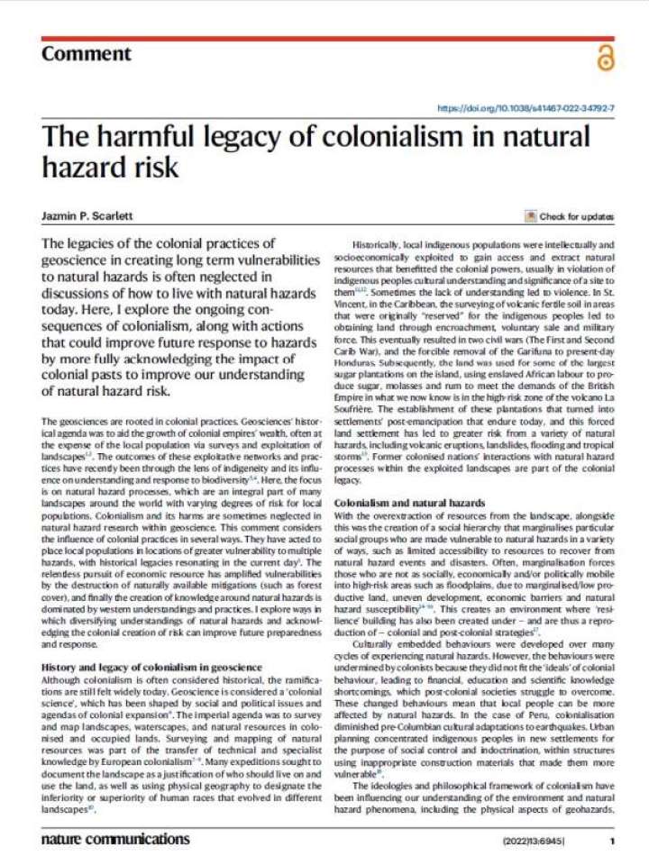 The harmful legacy of colonialism in natural hazard risk