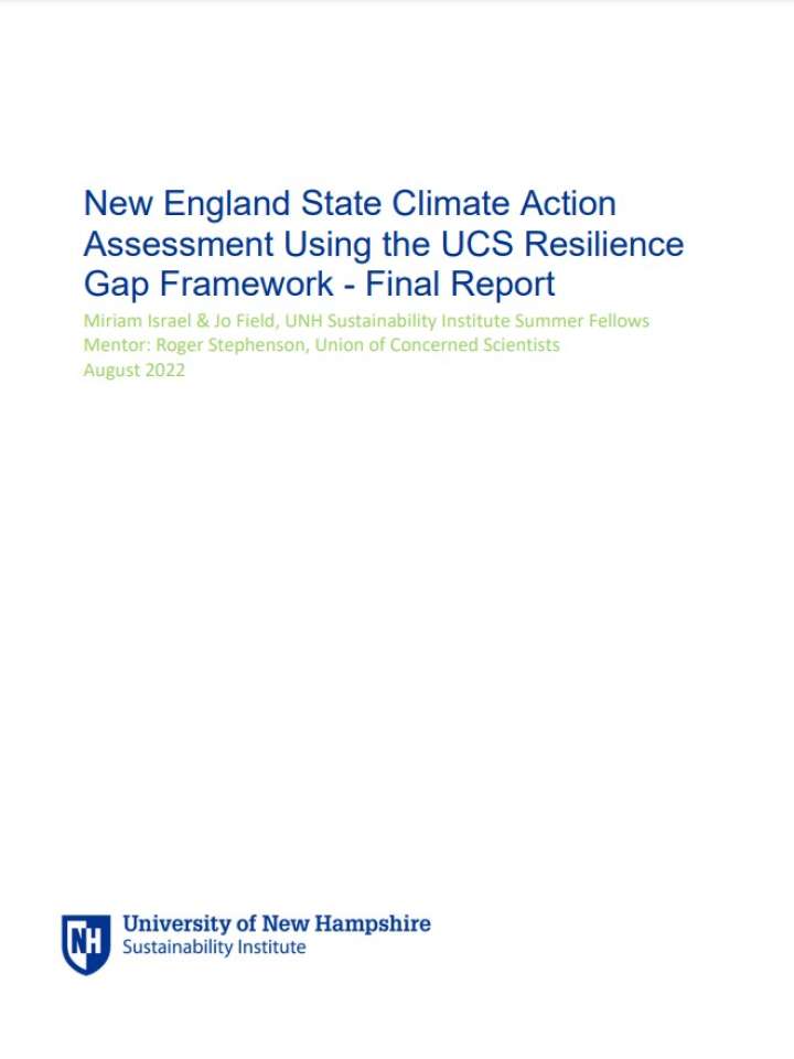 New England state climate action assessment using the UCS resilience gap framework