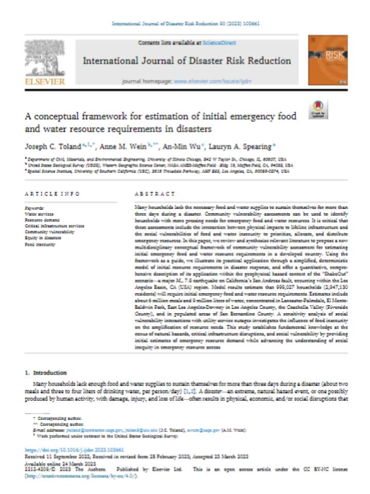 A conceptual framework for estimation of initial emergency food and ...