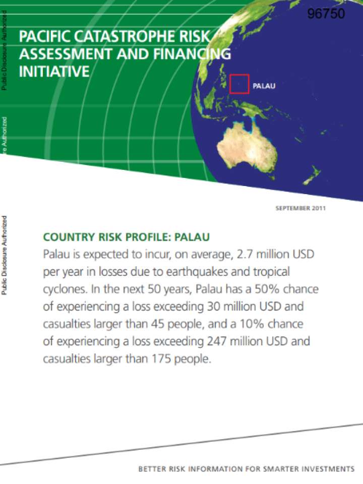 Cover and source: Pacific Catastrophe Risk Assessment and Financing Initiative