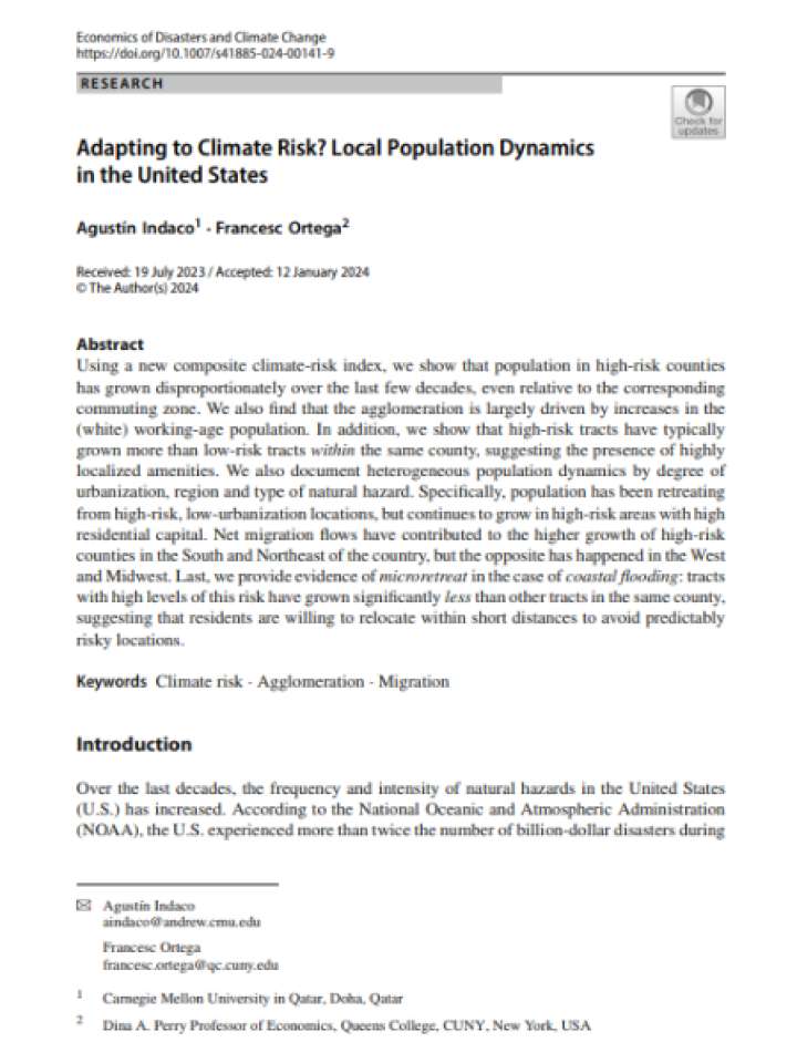 Cover and source: Economics of Disasters and Climate Change