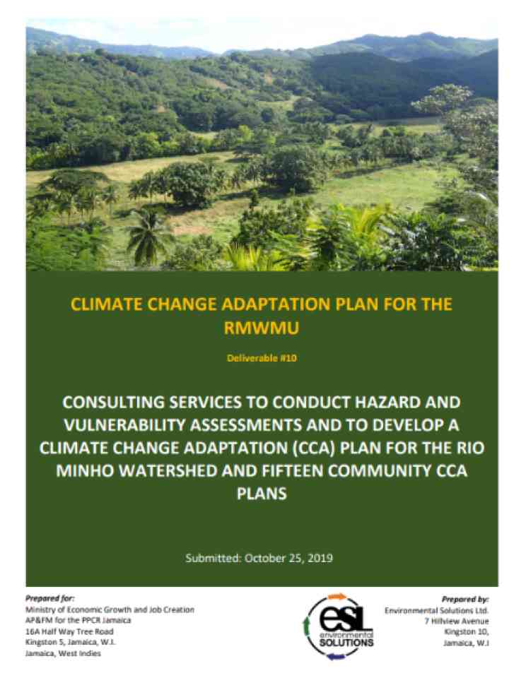 Climate change adaptation plan for the Rio Minho Watershed Management ...