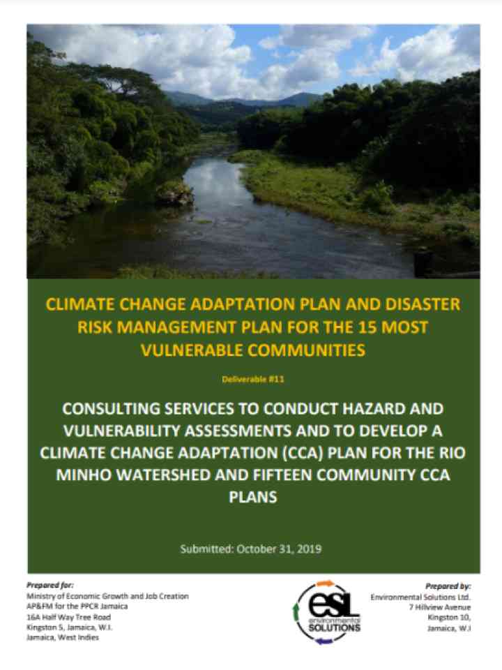Climate change adaptation plan and disaster risk management plan for ...