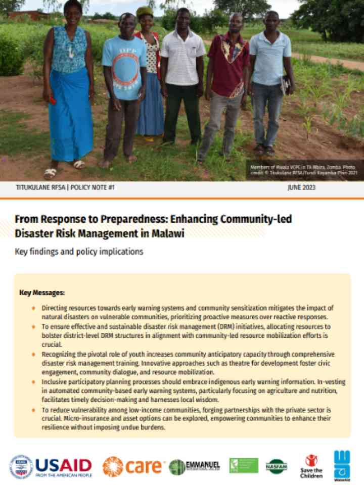 Cover and source: Cooperative for Assistance and Relief Everywhere