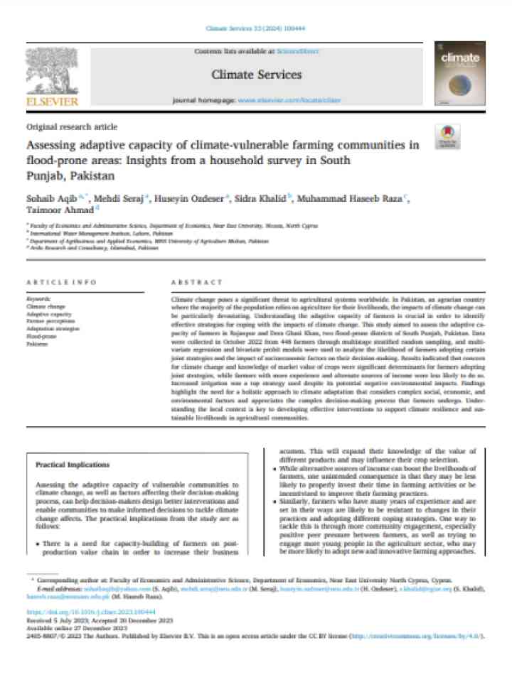 Cover and source: Climate Services (Elsevier)
