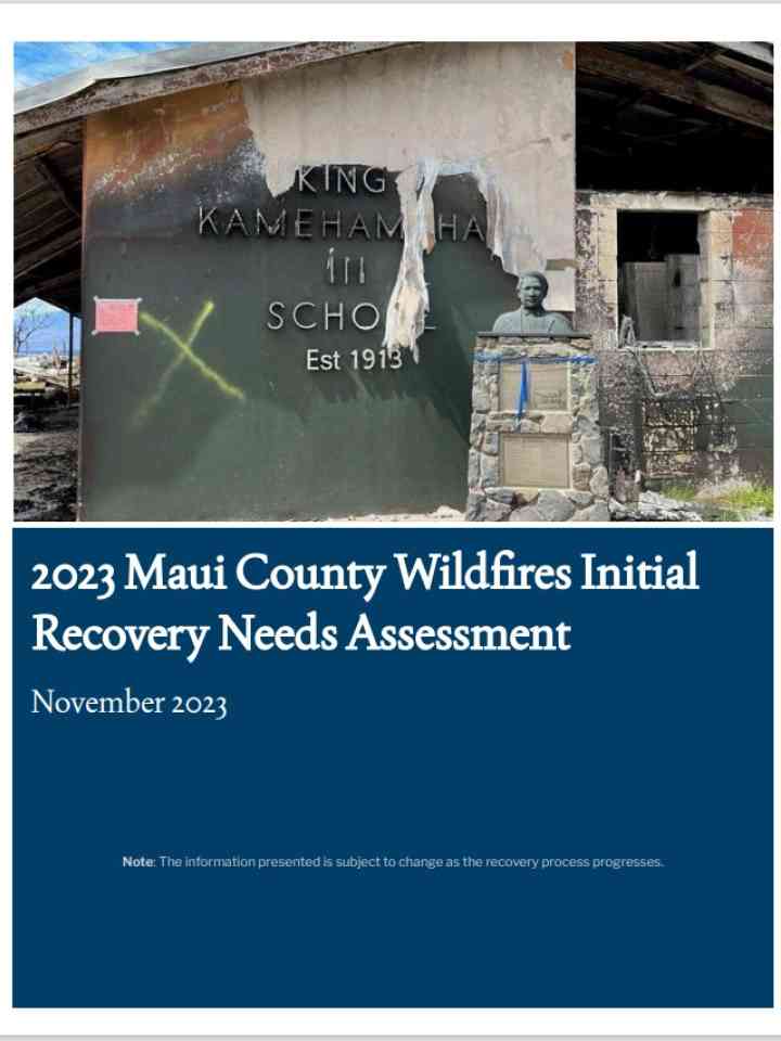 2023 Maui County WildfiresInitial Recovery Needs Assessment