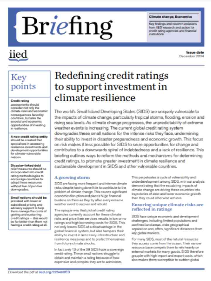 Cover and source: International Institute for Environment and Development