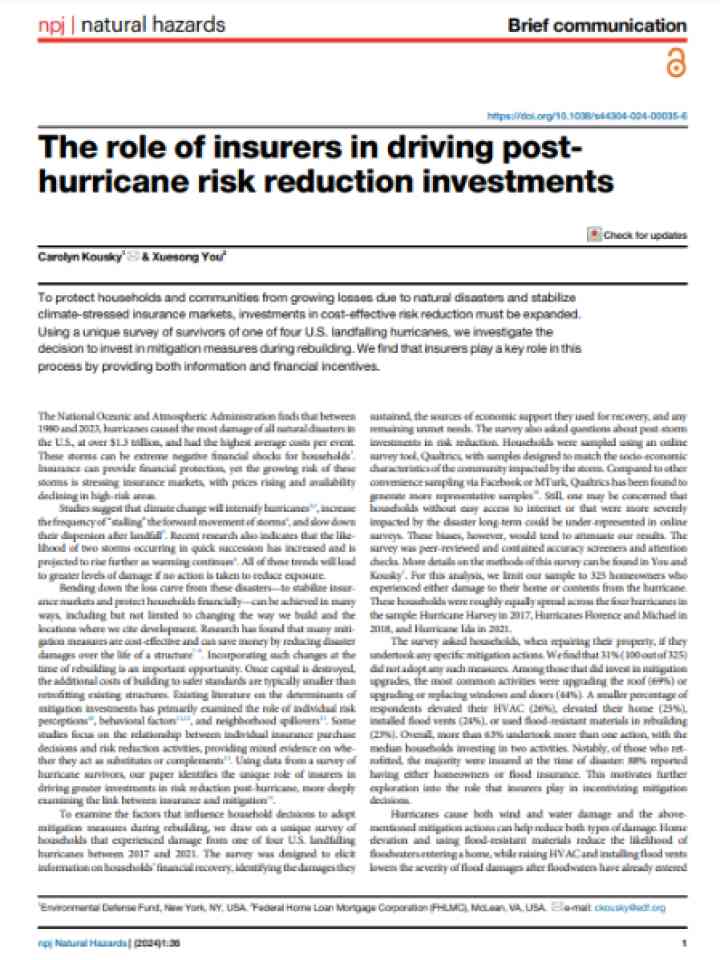 Cover and source: npj natural hazards