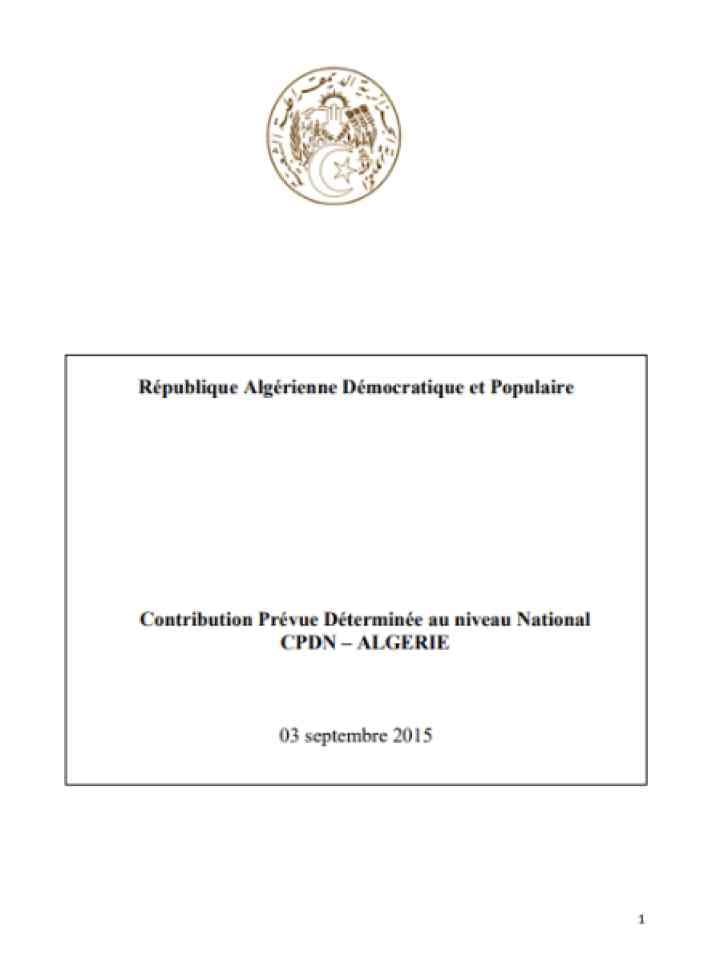 Cover and source: Gouvernement de l'Algérie