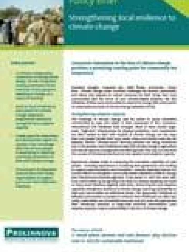 Strengthening local resilience to climate change | PreventionWeb