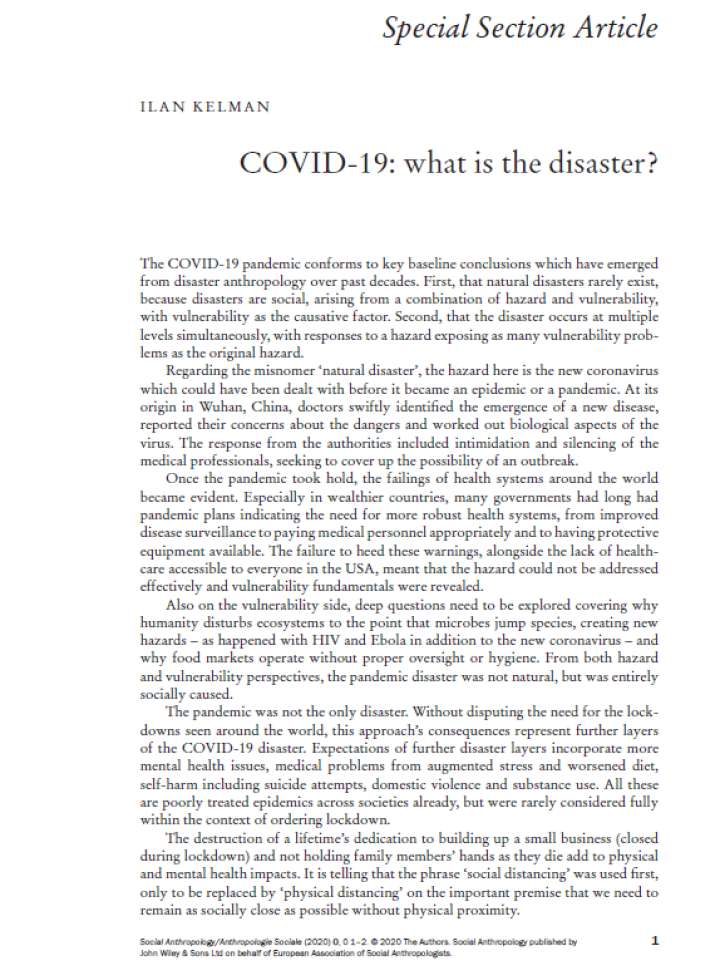 essay on covid pandemic