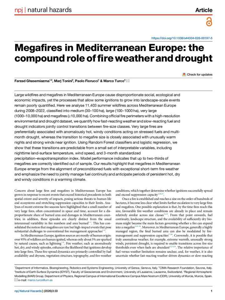 Megafires in Mediterranean Europe the compound role of fire weather and drought thumbnail