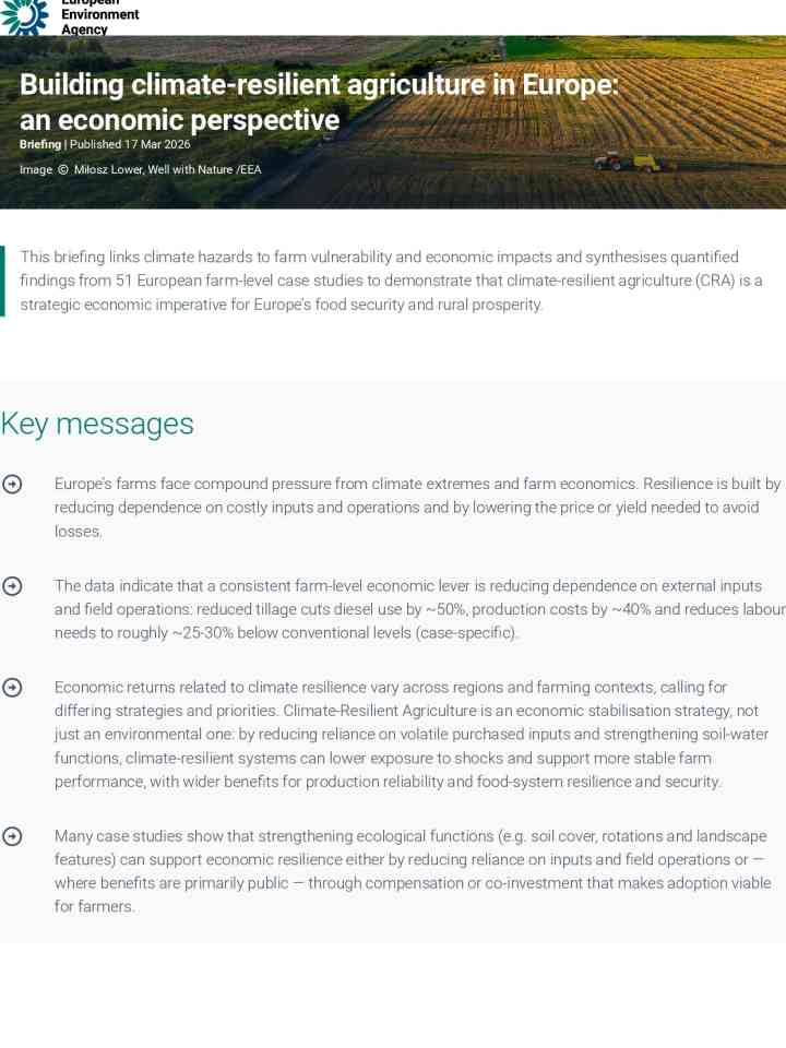 Building climate-resilient agriculture in Europe: an economic perspective thumbnail