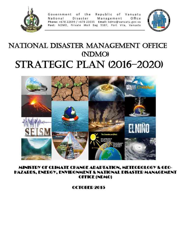 National disaster management office strategic plan 2016 - 2020 thumbnail