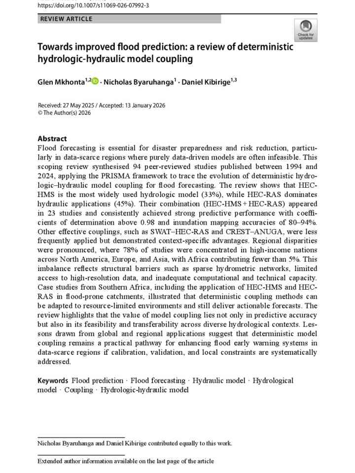 Towards improved flood prediction a review of deterministic hydrologic-hydraulic model coupling thumbnail