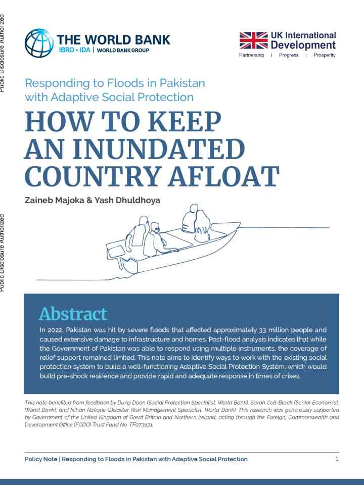 Responding to floods in Pakistan with adaptive social protection: How to keep an inundated country afloat thumbnail