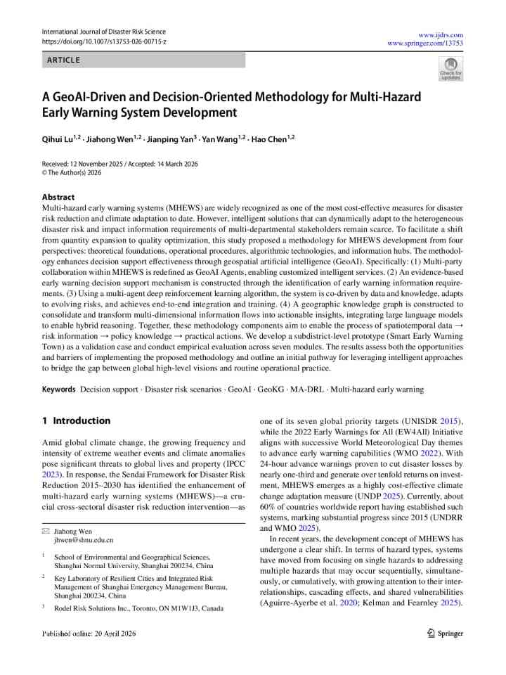 A geoAI-driven and decision-oriented methodology for multi-hazard early warning system development thumbnail