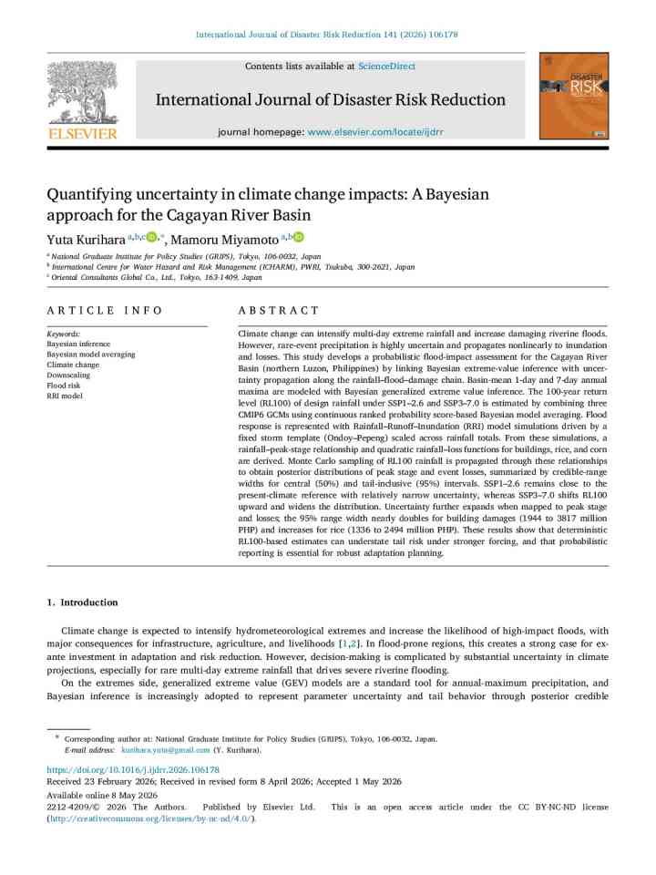 Quantifying uncertainty in climate change impacts: A Bayesian approach for the Cagayan river basin