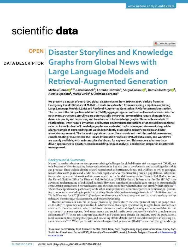 Disaster Storylines and Knowledge Graphs from Global News with Large Language Models and Retrieval-Augmented Generation thumbnail