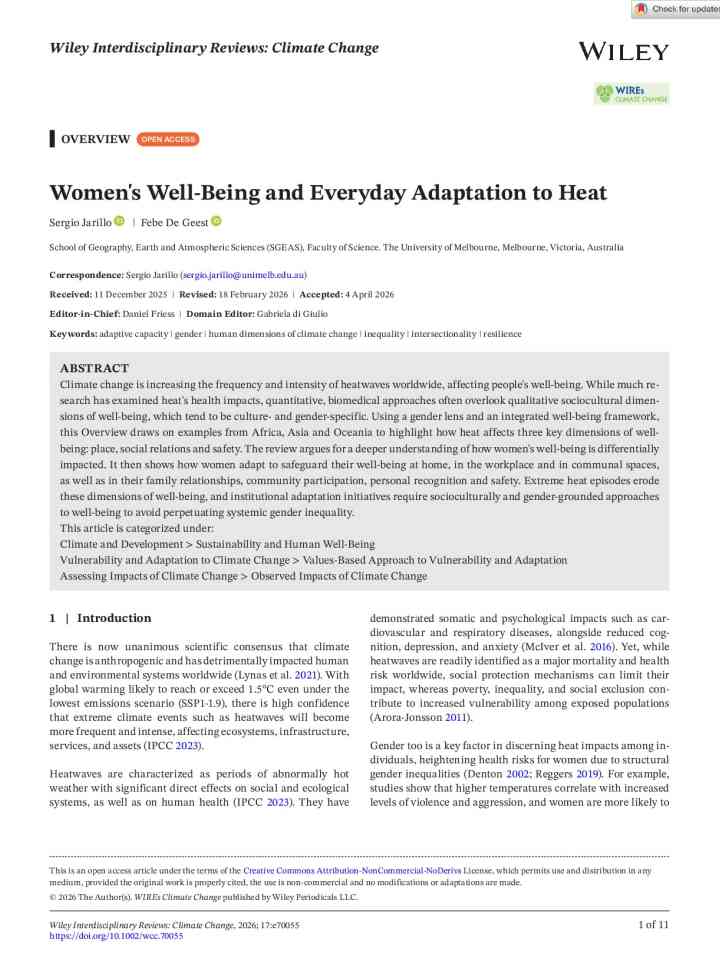 Women's well-being and everyday adaptation to heat thumbnail