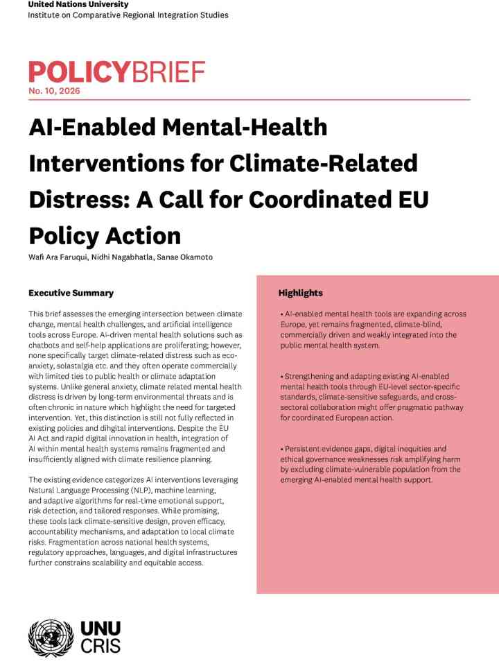 AI-enabled mental-health interventions for climate-related distress: a call for coordinated EU policy action