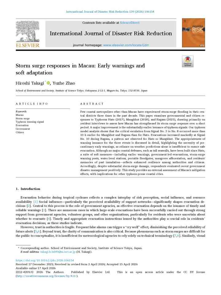Storm surge responses in Macau: Early warnings and soft adaptation thumbnail