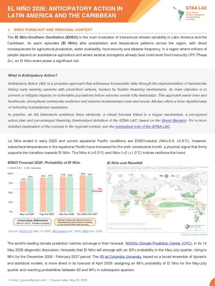 El Niño 2026: a closing window for anticipatory action in Latin America and the Caribbean thumbnail