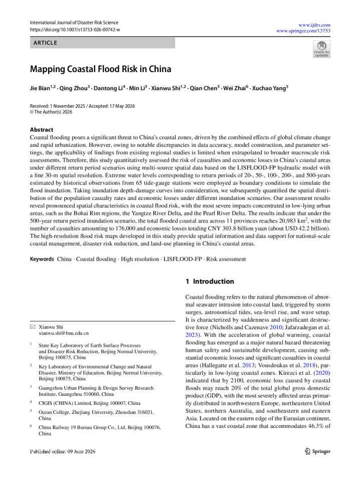 Mapping coastal flood risk in China thumbnail
