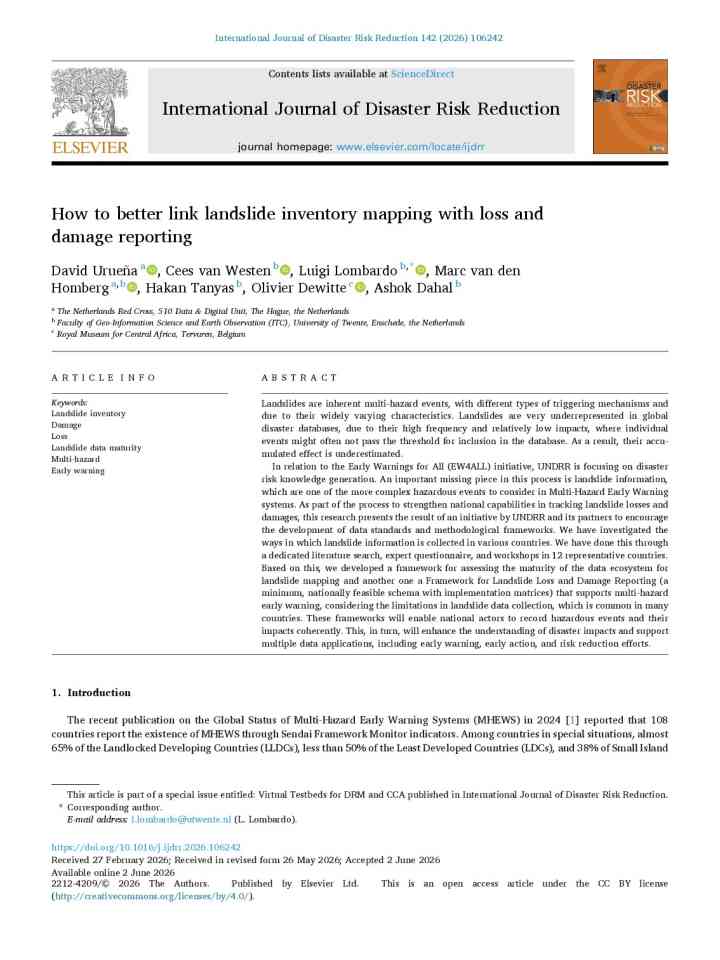 How to better link landslide inventory mapping with loss and damage reporting thumbnail