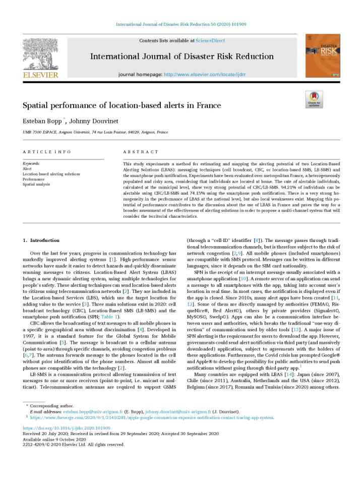 Spatial performance of location-based alerts in France thumbnail