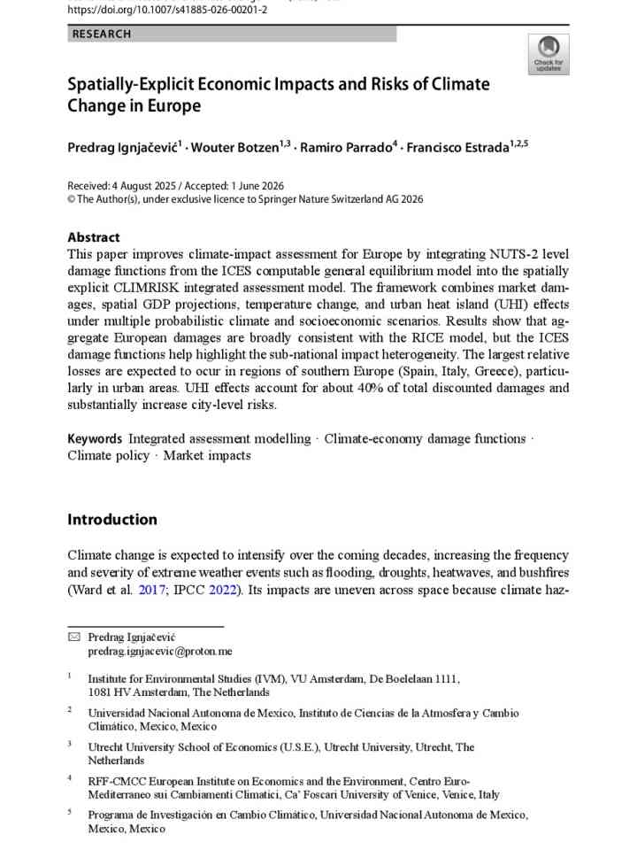 Spatially-explicit economic impacts and risks of climate change in Europe thumbnail
