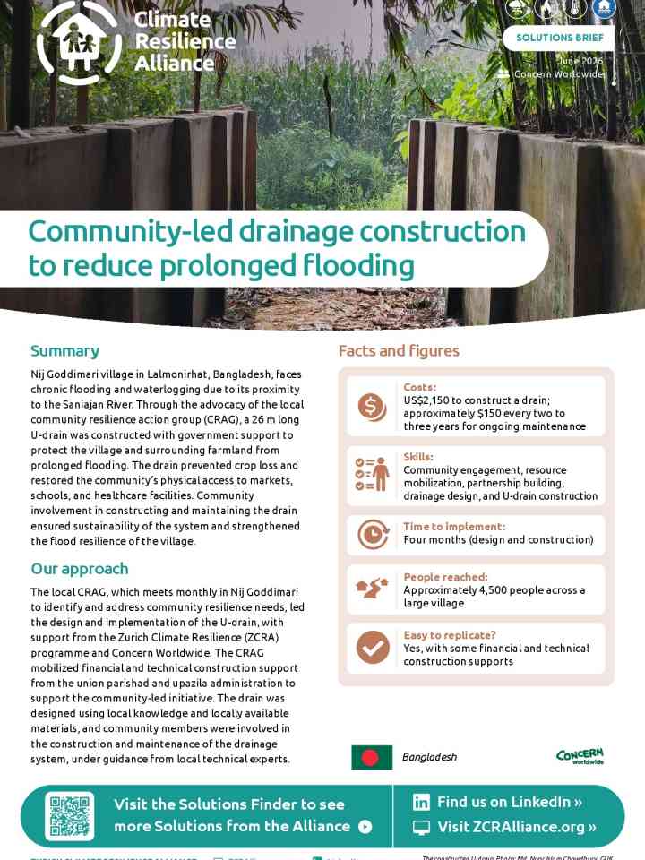 Community-led drainage construction to reduce prolonged flooding thumbnail