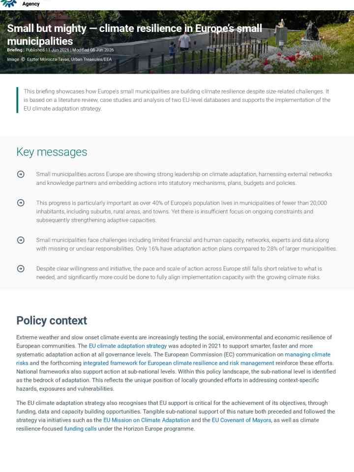 Small but mighty — climate resilience in Europe’s small municipalities thumbnail