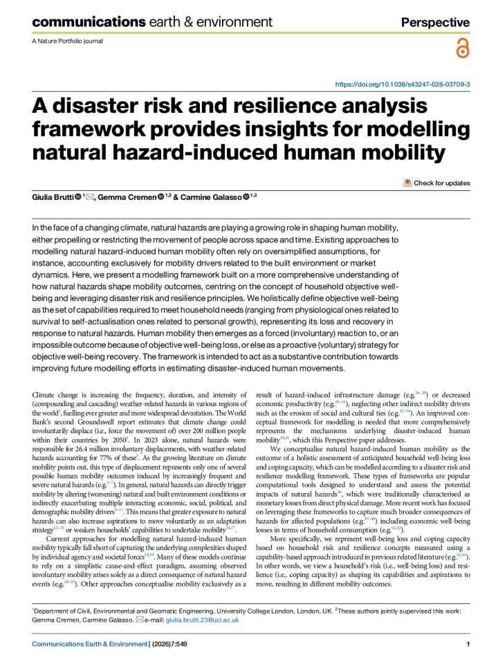 A disaster risk and resilience analysis framework provides insights for modelling natural hazard-induced human mobility thumbnail
