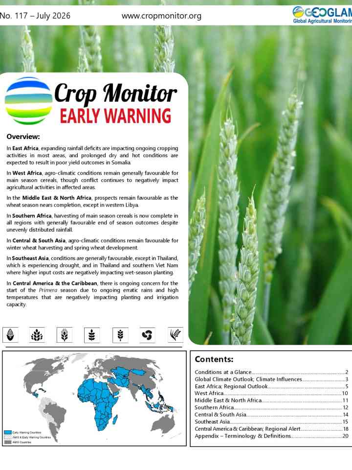 GEOGLAM Crop Monitor for Early Warning report: July 2026 thumbnail
