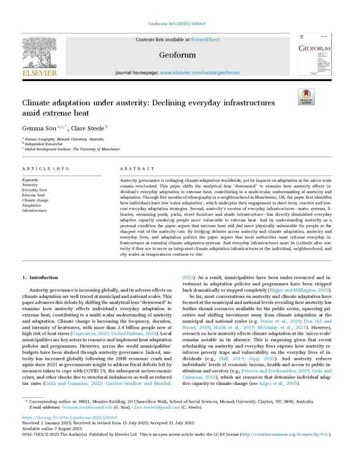 Climate adaptation under austerity: Declining everyday infrastructures amid extreme heat thumbnail