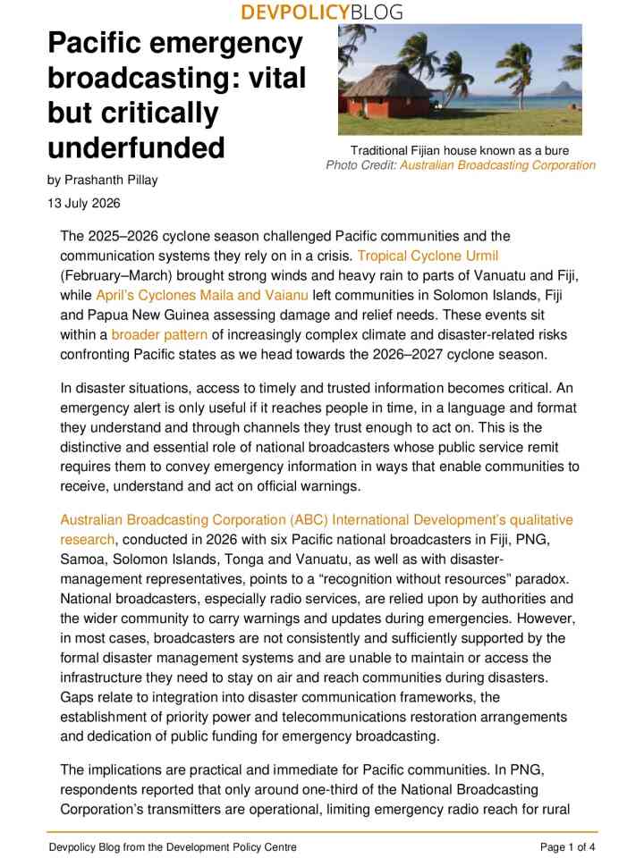 Pacific emergency broadcasting: vital but critically underfunded thumbnail