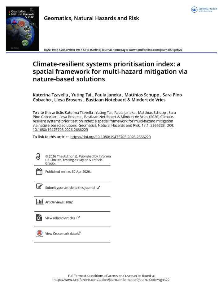 Climate-resilient systems prioritisation index: a spatial framework for multi-hazard mitigation via nature-based solutions thumbnail