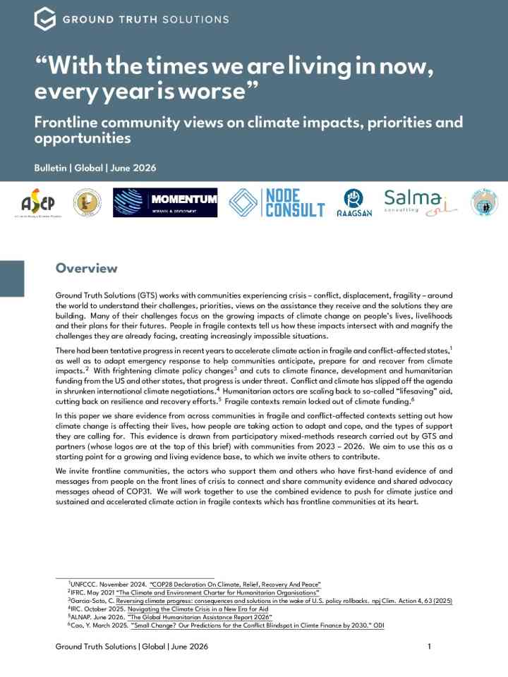 “With the times we are living in now, every year is worse” Frontline community views on climate impacts, priorities and opportunities thumbnail