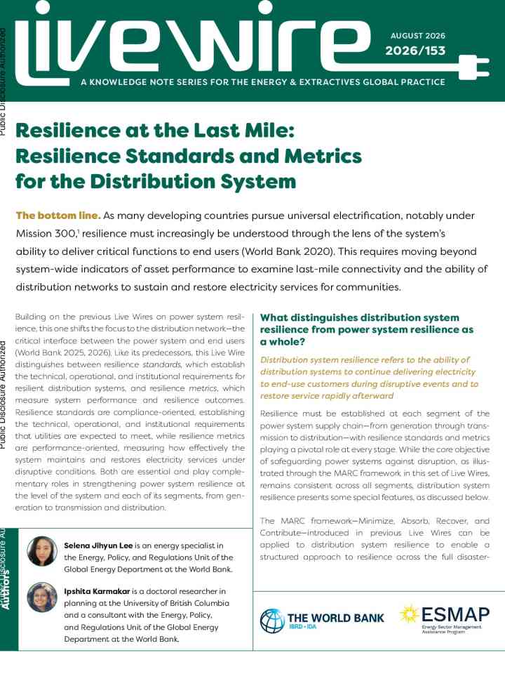 Resilience at the last mile: Resilience standards and metrics for the distribution system thumbnail